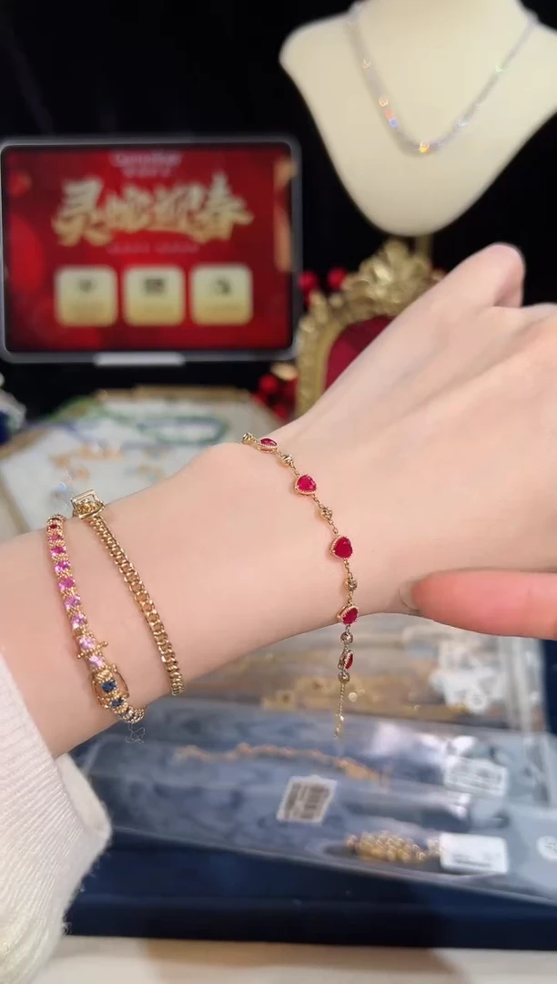 【闪购商品】红宝石手链18K金镶嵌BB4890-6#-Y#47