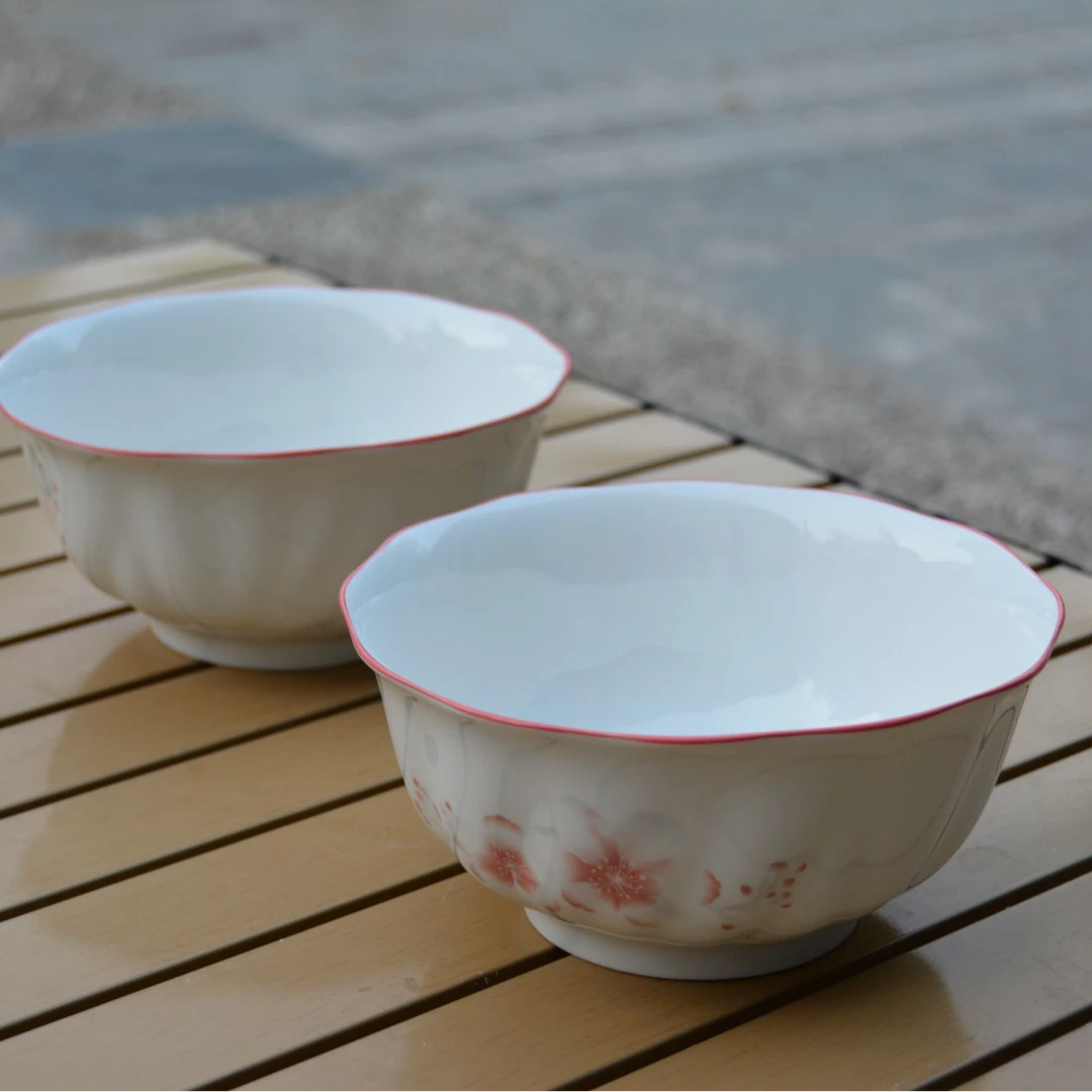 【出口品质】釉下彩高品质餐具"樱花雪瓷"系列餐具 盘子碗深汤盘鱼盘