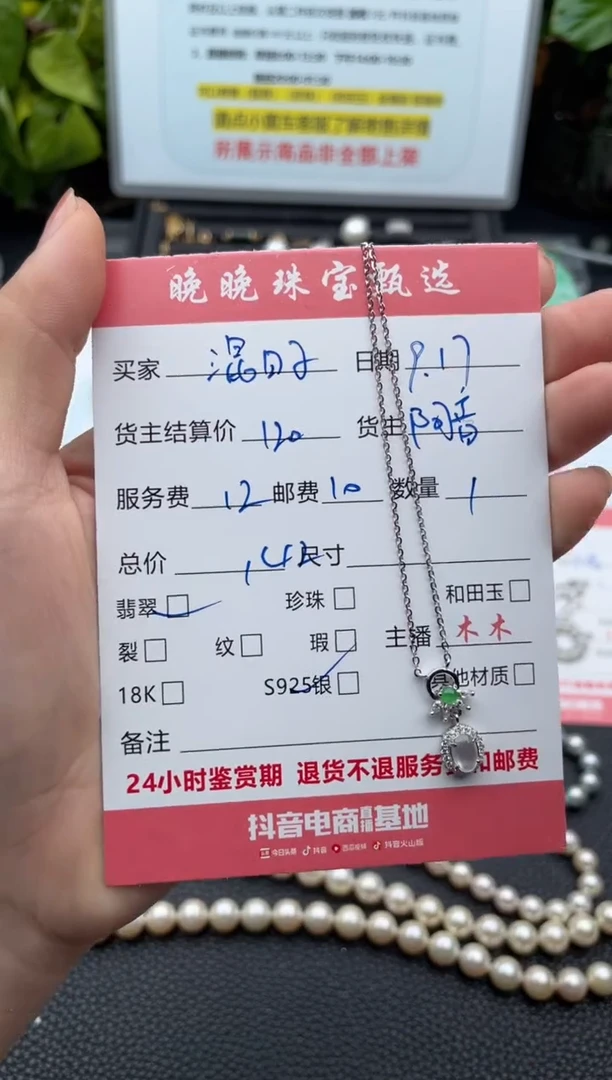 颈饰银S925镶嵌翡翠混*子项链