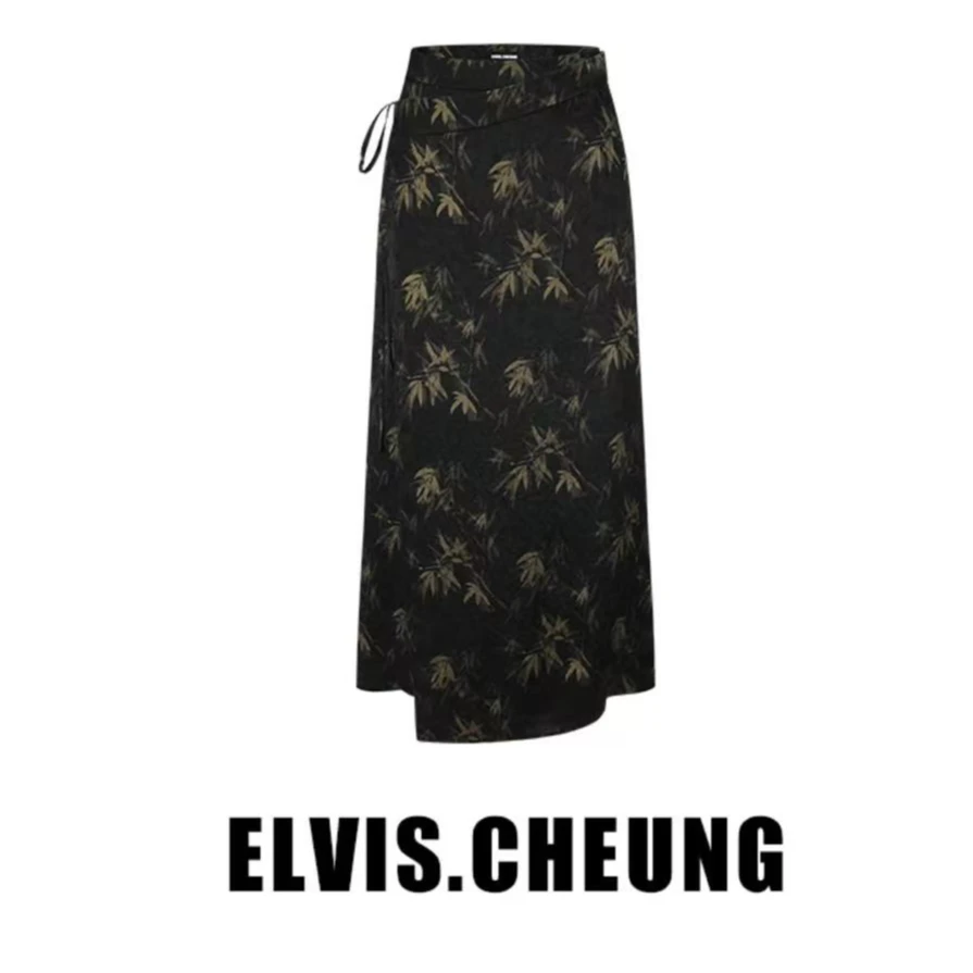 【张羽推荐】ELVIS.CHEUNG蒋云 24春夏竹叶烫金新中式半身裙