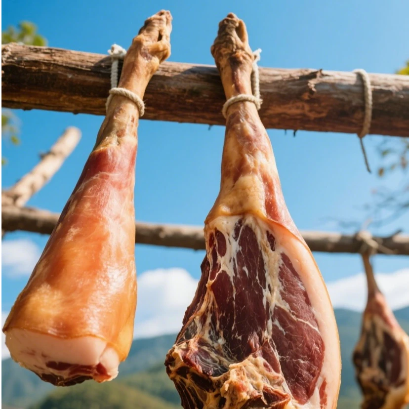 云南禄劝撒坝火腿特产农家土猪腊猪腿
