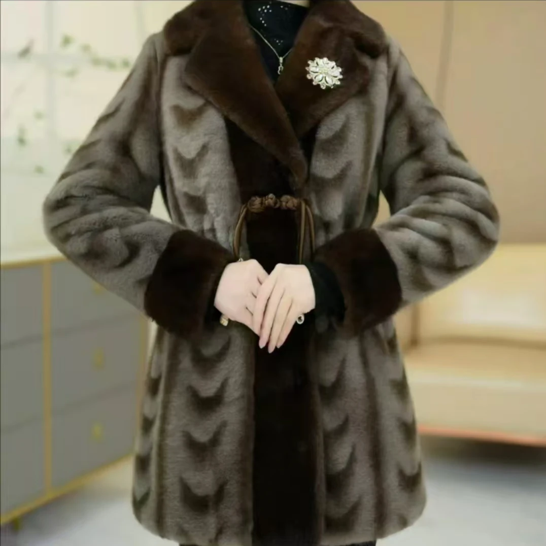 冬季新款中国风盘扣立体月牙纹保暖大衣外套11577-薇薇