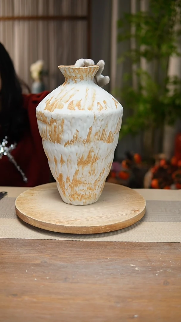 【闪购商品】陶瓷花器诧寂黄高脚