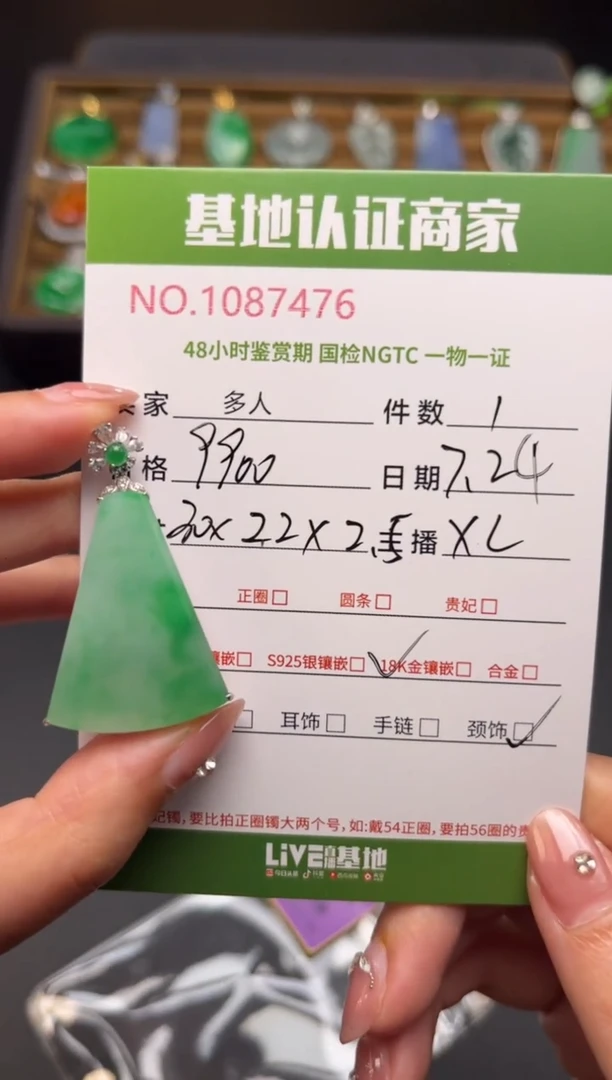 翡翠18K金镶嵌颈饰多人
