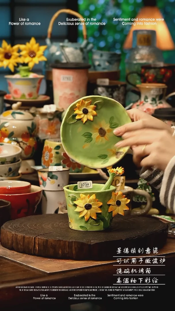 陶瓷景德镇高温釉下彩手工手绘款式@A0739@