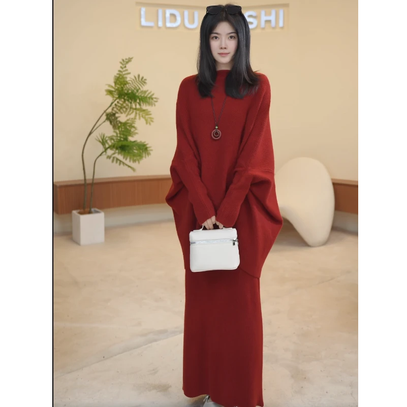 【一见倾心】03515355（娜娜）极简风结构时尚温柔风针织两件套套装女