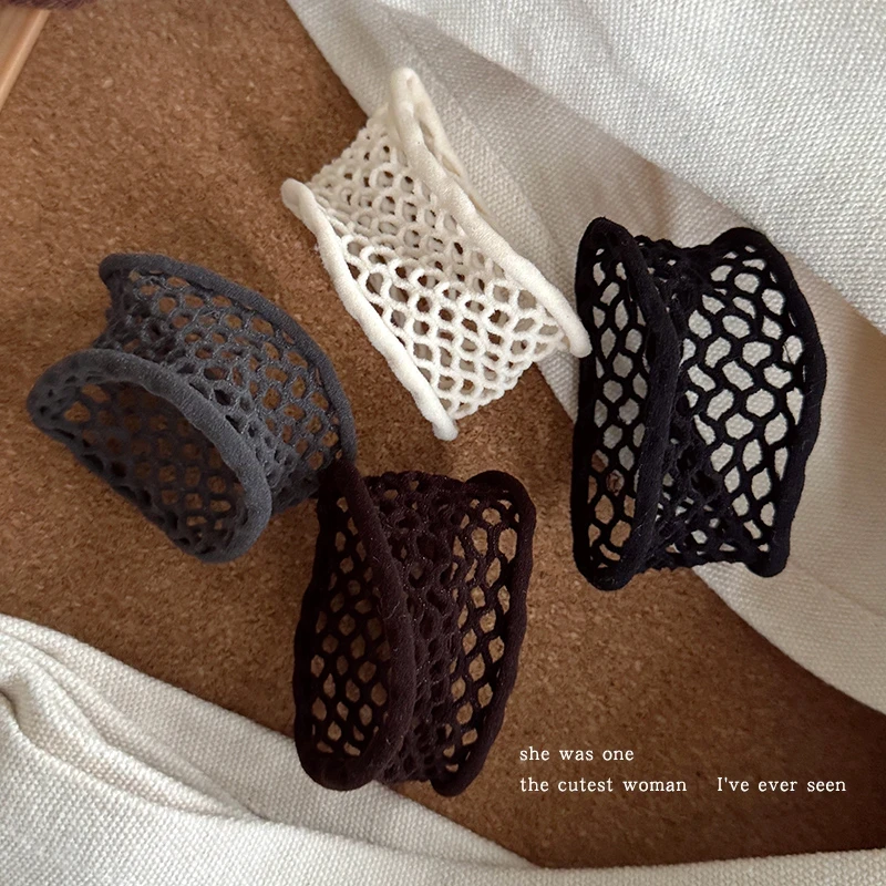 夏季不伤发网状宽发圈时尚气质发绳简约耐用皮筋女扎头无痕头绳