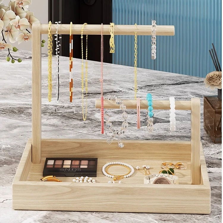 实木首饰架展示架手串桌面收纳盒项链手链手表手镯饰品佛珠置物架
