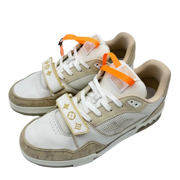 95新 LouisVuitton/路易威登 42.5码卡其魔术贴trainer98新vv1277