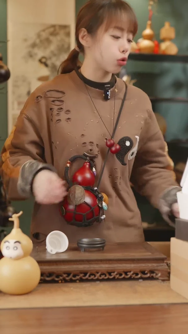 【闪购商品】196号精品天然大漆工艺防渗内胆酒葫芦~