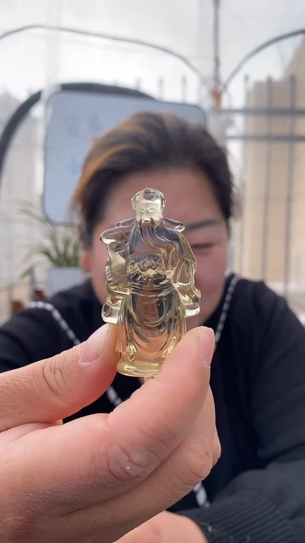 【闪购商品】水晶财神未镶嵌黄水晶财神D272