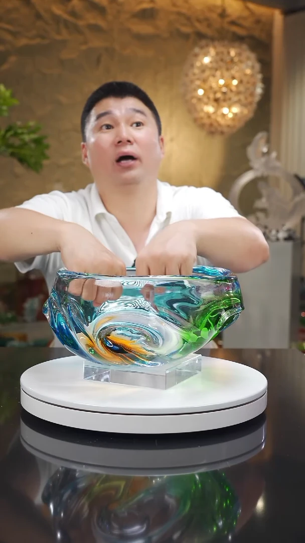琉璃手工艺品福利设计款三色果碗