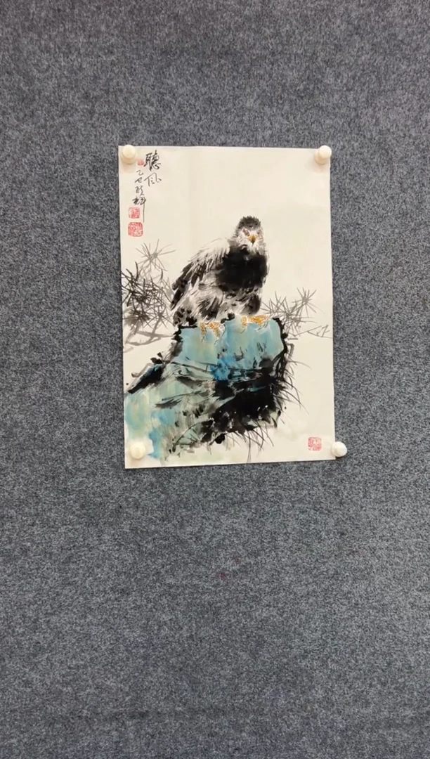 国画8.19-M-颜新辉-四尺三开-听风-M27