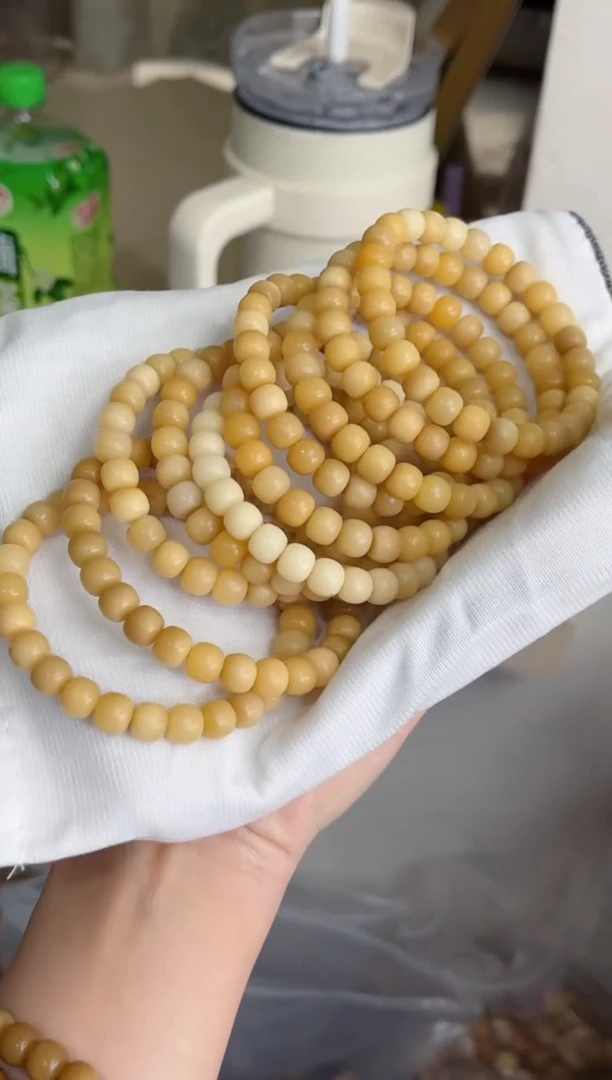 菩提根/象牙果手串v83干磨桶珠7*8瑕疵不补随机