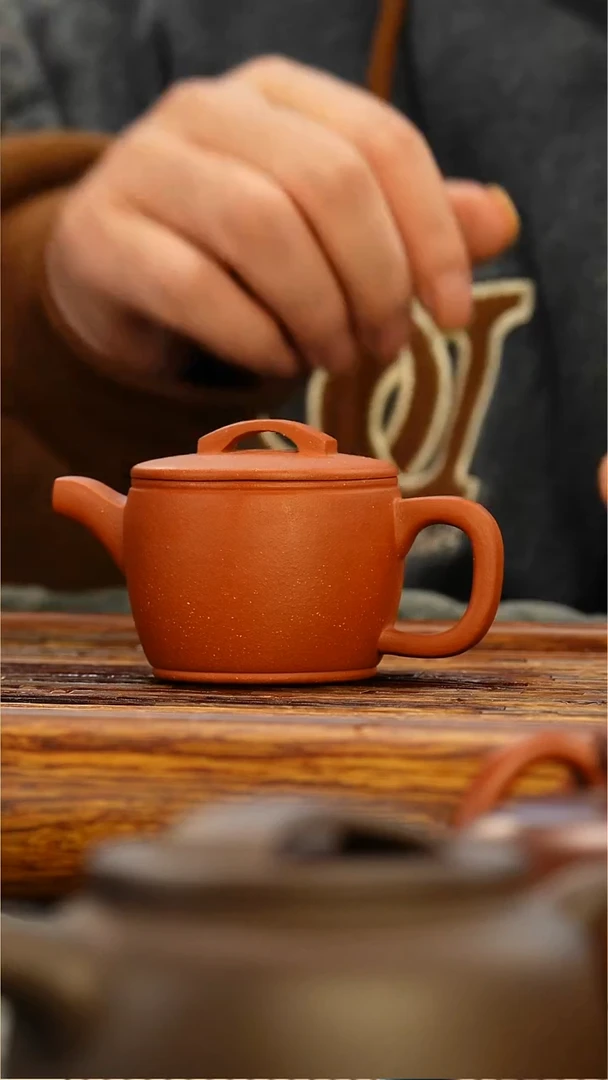 茶壶紫砂小红泥明式汉瓦