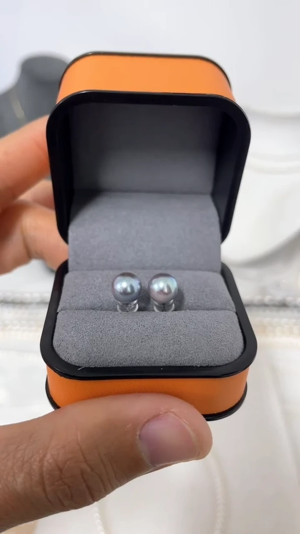 【闪购商品】海水珍珠耳饰银S925镶嵌7-8