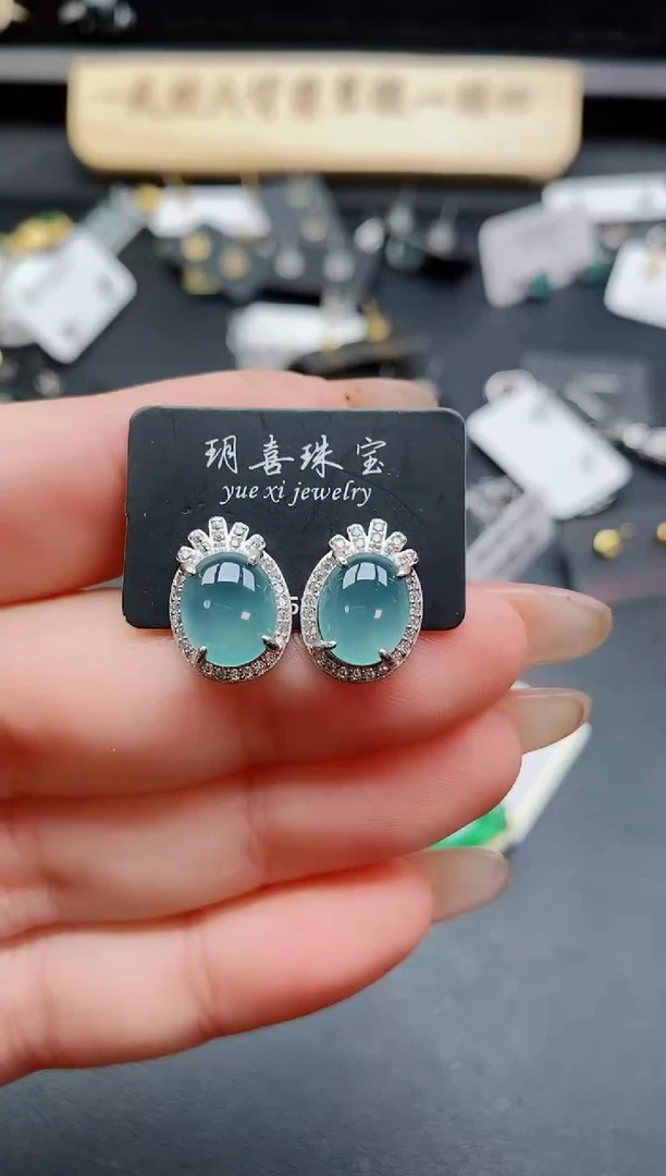 银S925镶嵌戒指翡翠1