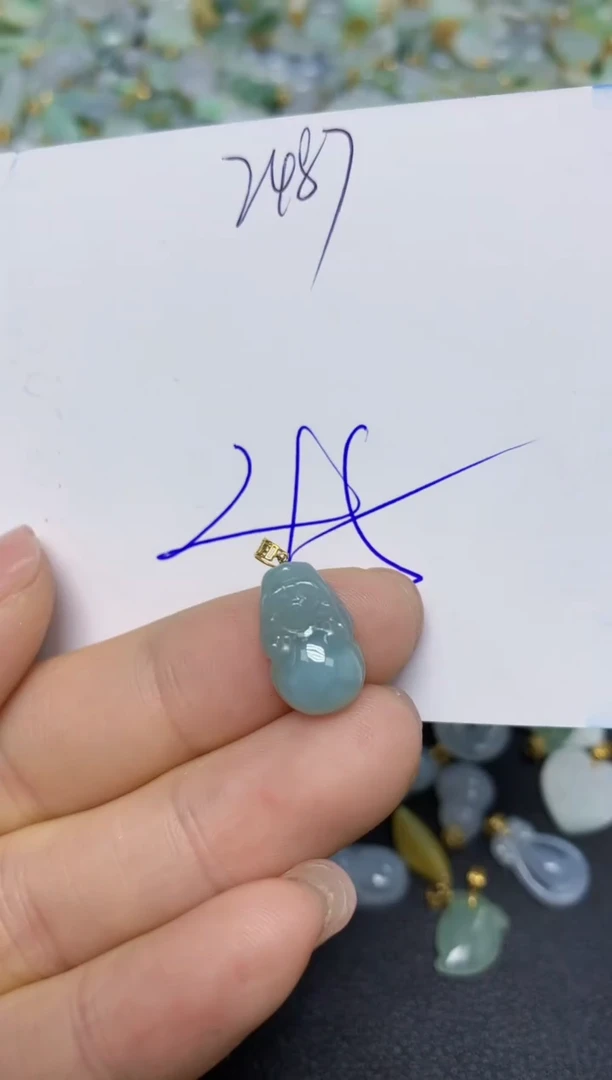 【闪购商品】翡翠挂件18K金镶嵌 天然翡翠A货