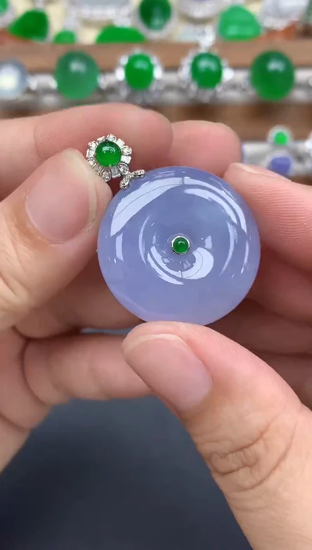 颈饰18K金镶嵌翡翠544-中国好珍宝