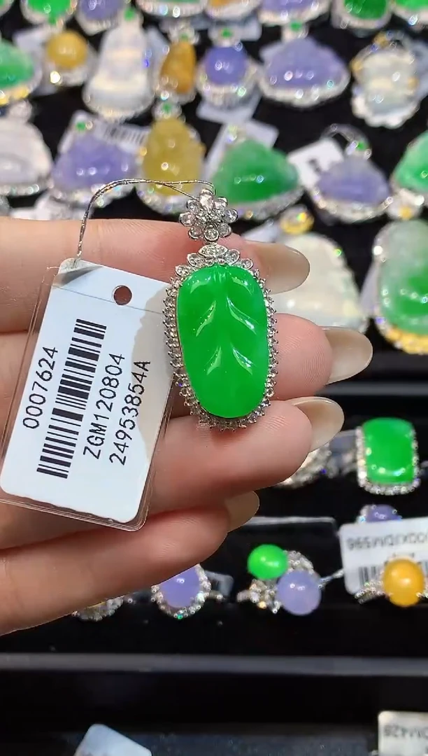 吊坠(不含链)18K金镶嵌翡翠SY多样性发其一