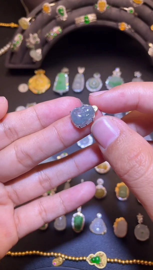 吊坠(不含链)银S925镶嵌翡翠1