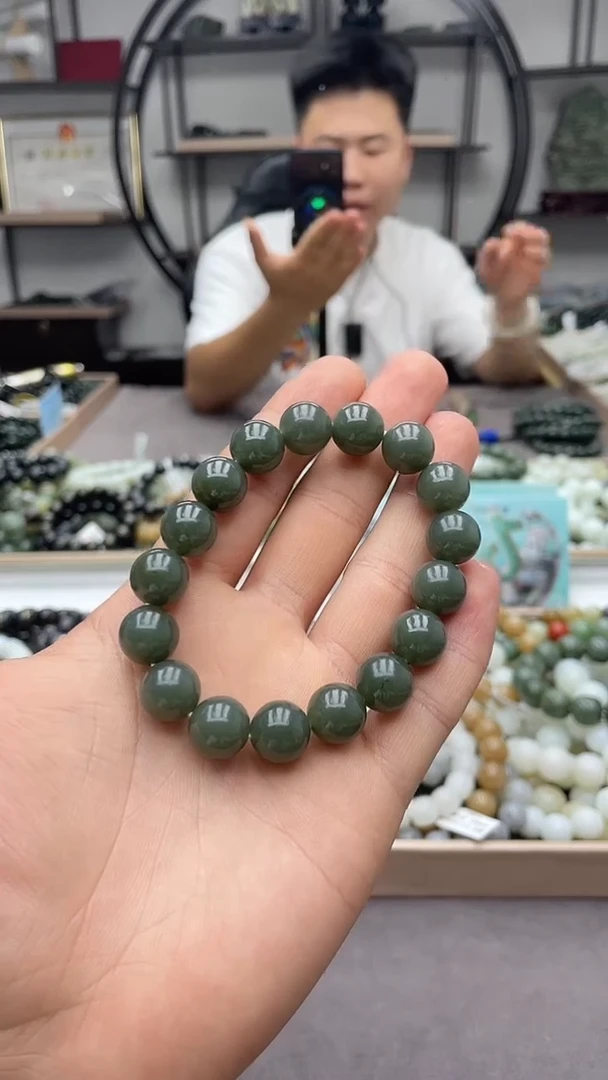手串未镶嵌和田玉新疆且末蓝12圆珠