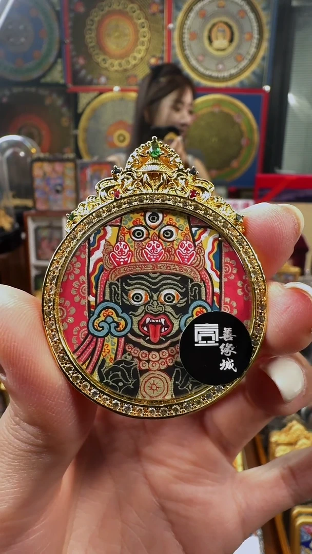 吊坠壹善缘城手绘唐卡扎基