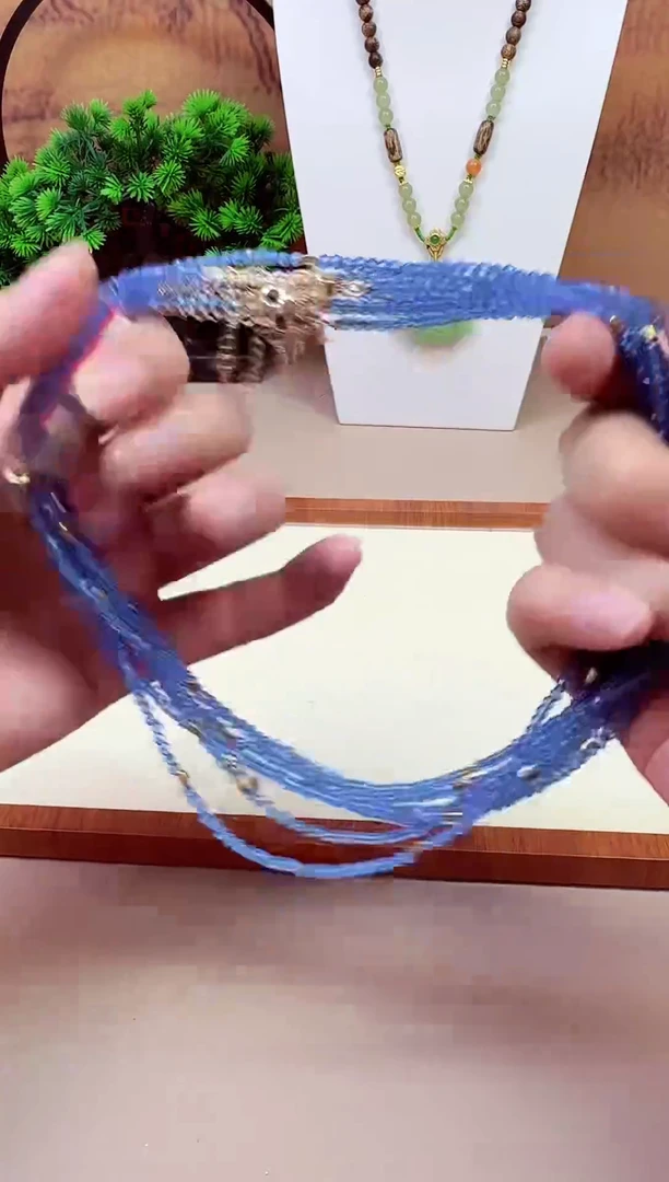 海蓝宝石颈饰14K金镶嵌A737