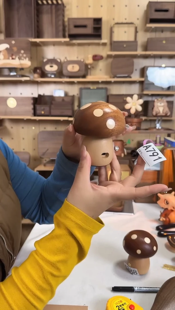 木791乌檀木实木夜灯摆件