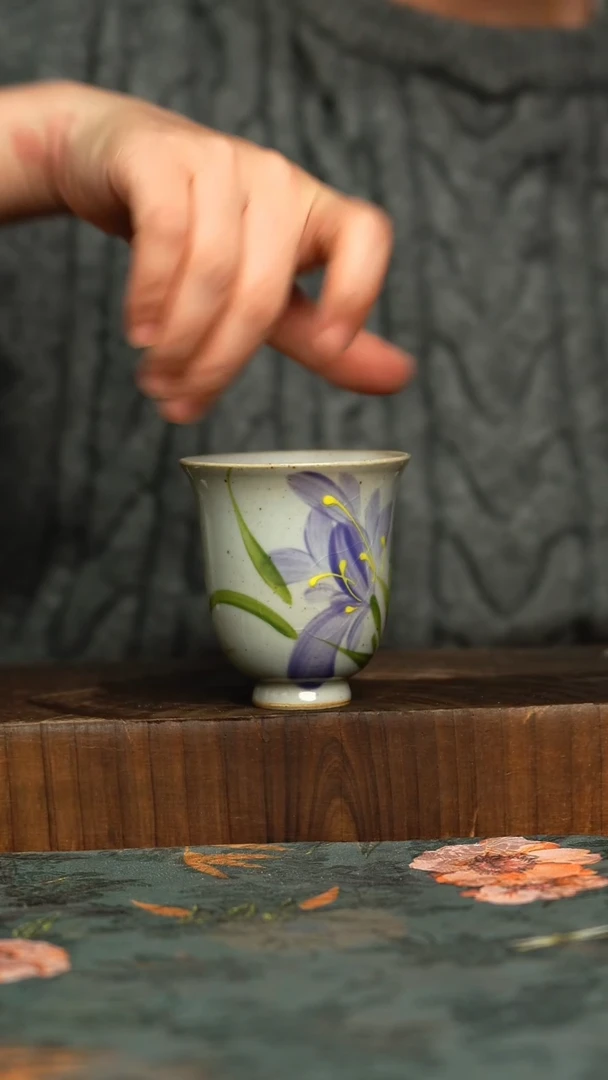 杯釉下彩手工手绘同款陶器