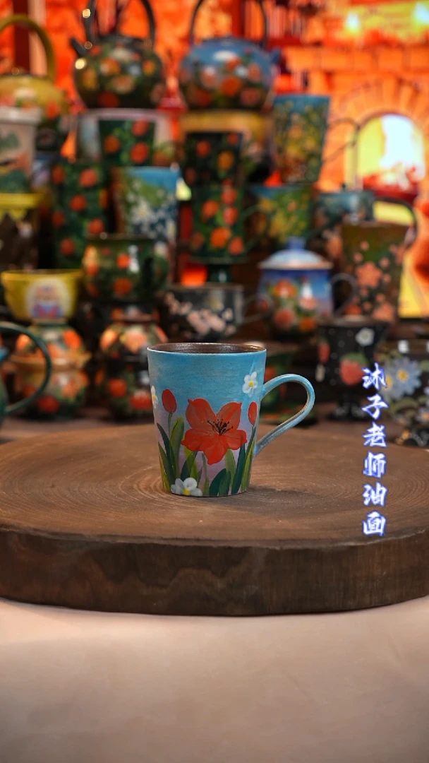 油画   釉下彩  杯子
