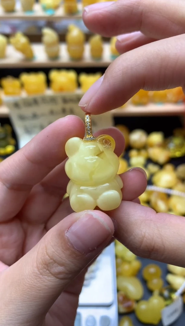 琥珀银S925镶嵌珠宝奇石073琥珀蜜蜡微瑕包括坑花粉杂裂冰花