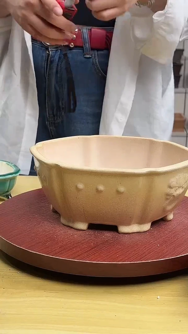 紫砂花盆浅草紫砂花盆微瑕