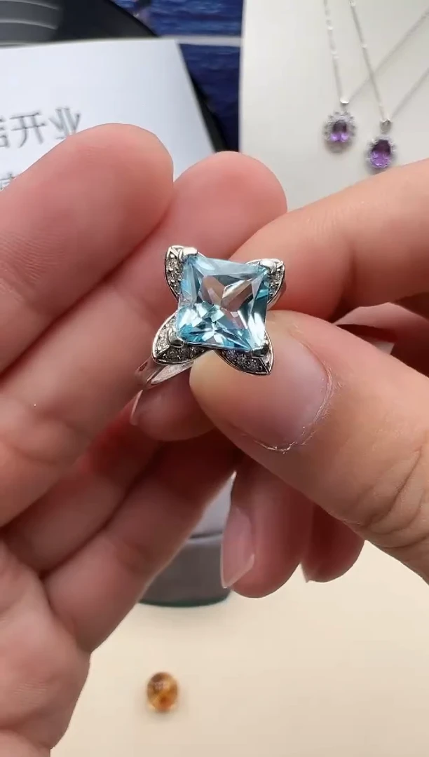 银S925镶嵌戒指托帕石20