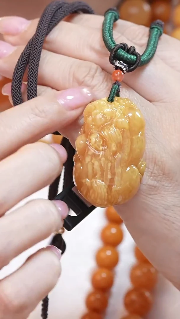 蜜蜡颈饰未镶嵌222-7179天然蜜蜡珠宝奇石云端妖孽全部保真