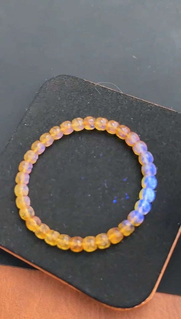 【闪购商品】蜜蜡裸石未镶嵌缅甸金蓝6.5mm