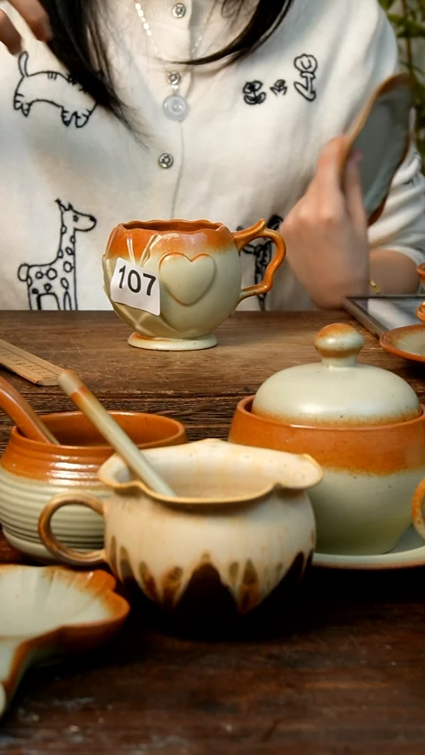 盘高颜值粗陶餐具限时抢购