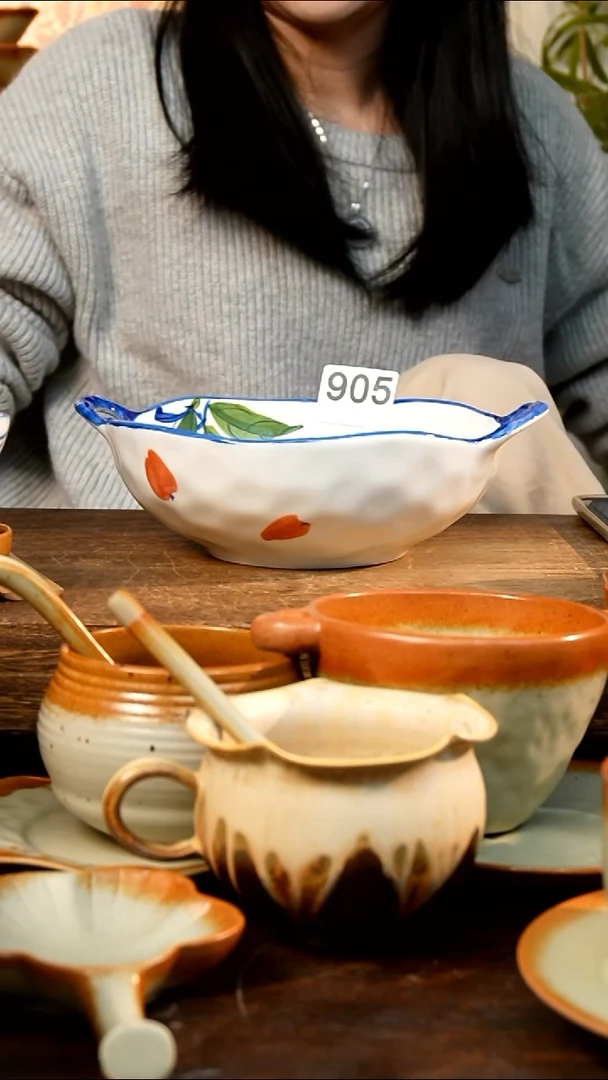 盘高颜值粗陶餐具限时抢购