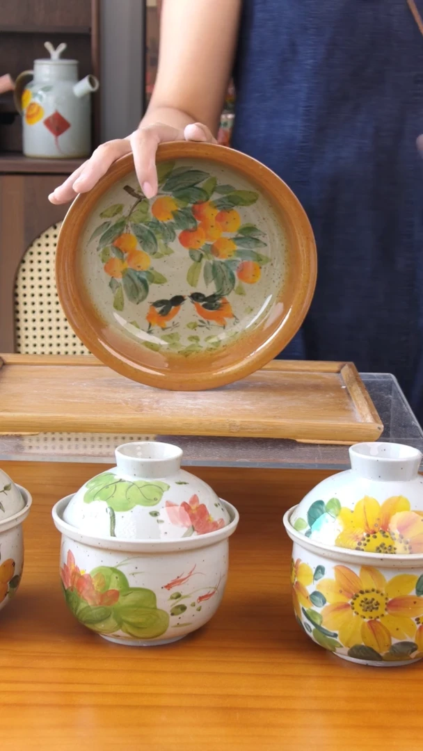 碟景德镇高温餐具釉下五彩