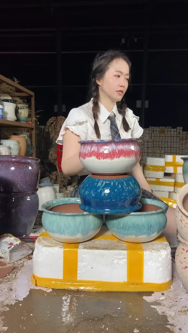 宜兴紫砂粗陶花盆19/11