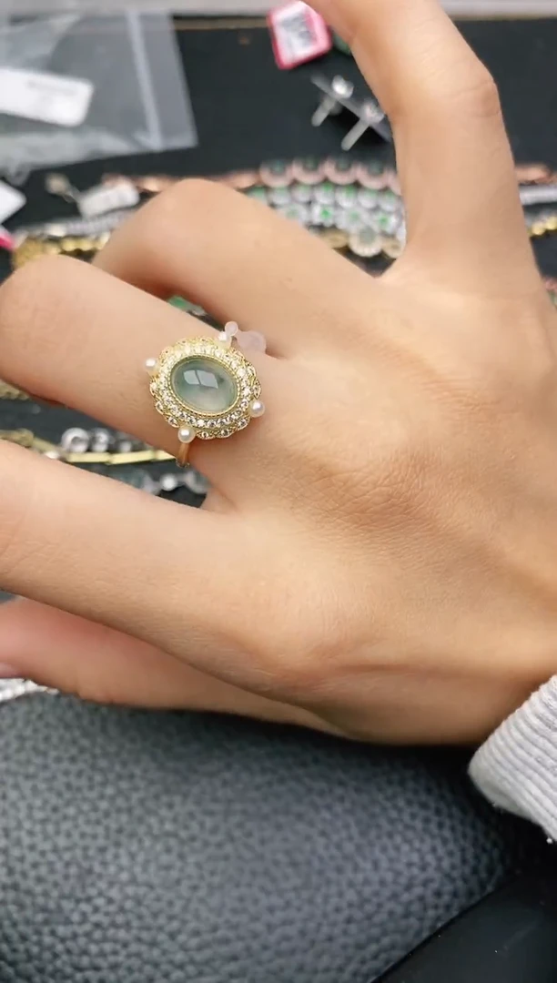 银S925镶嵌戒指翡翠........