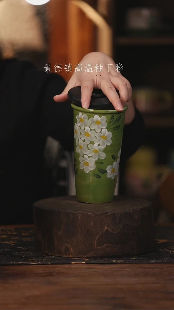 陶瓷景德镇高温釉下手绘陶瓷@L107@
