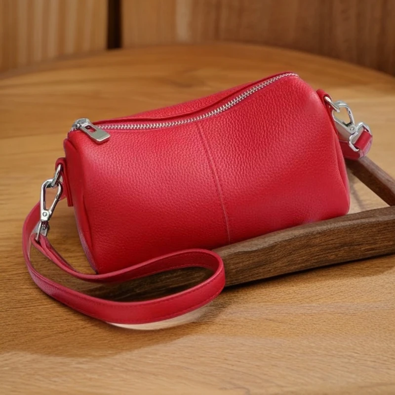 椭圆形圆筒式单肩拉链耐磨斜挎包百搭经典韩版轻奢潮流