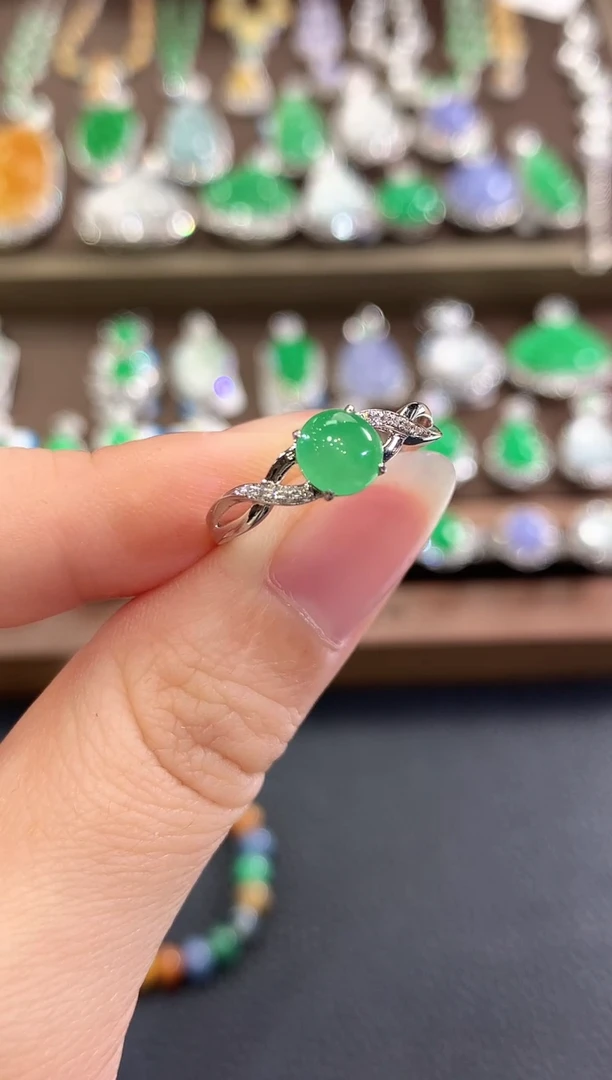 18K金镶嵌戒指翡翠b18多样性一件发货