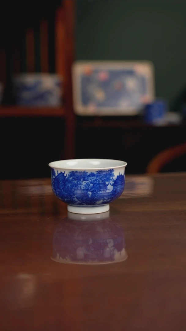自成堂柴窑 楼阁山水