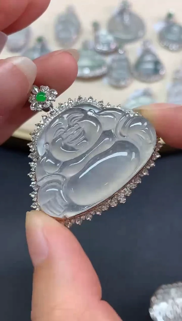 吊坠(不含链)18K金镶嵌翡翠吊坠(不含链)|3980