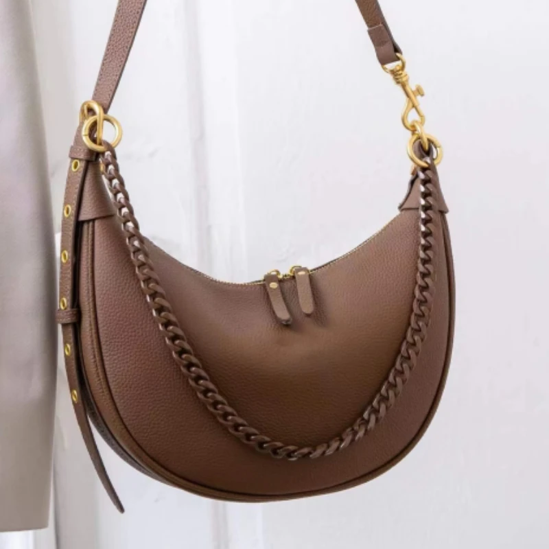 【C&R】时尚单肩斜挎月牙包KLL-66044-热可可/29x7x18cm