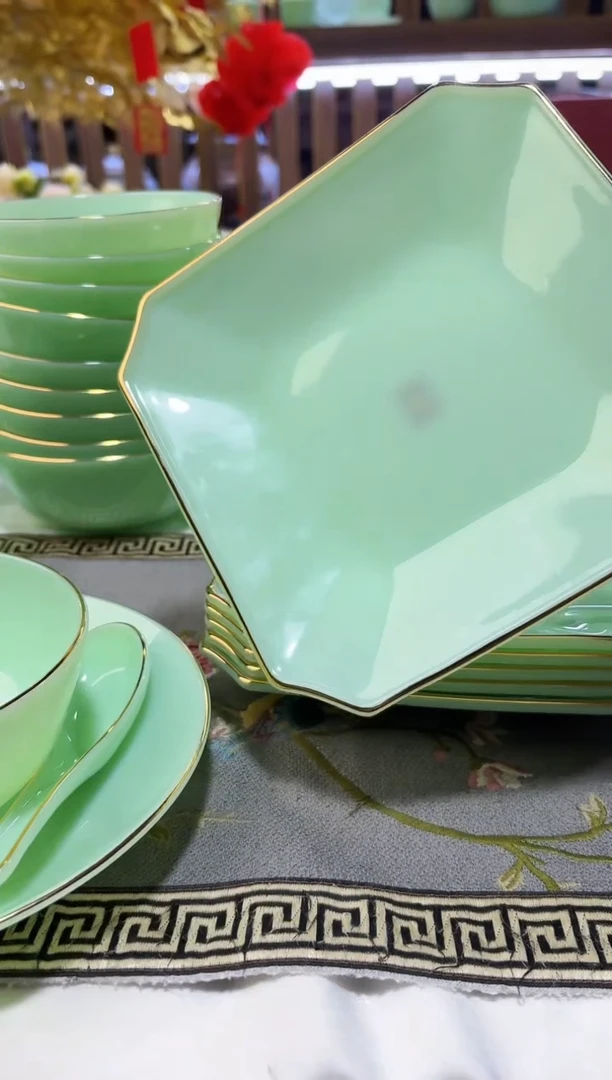 玉瓷7.5英寸方深盘10个景德镇陶瓷