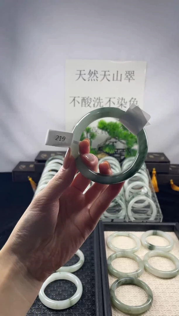 未镶嵌手镯石英质玉（天山翠）若*一物一拍天山翠