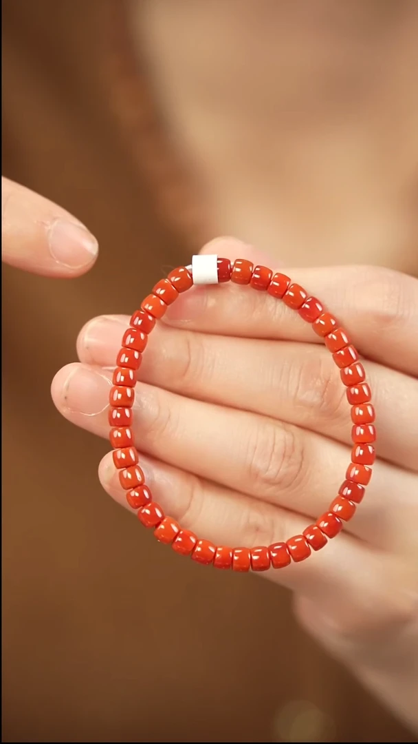 未镶嵌手链南红玛瑙柿子红4mm单圈-168